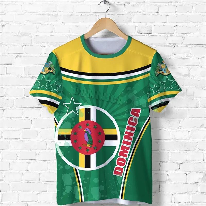 

Dominica Flag Map 3D Printed T Shirt For Men Clothes Fashion Male T-Shirt National Emblem Tshirt Independence Day Tee Women Tops XXS