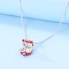 Fashionable Red Luggage Set copper Necklaces Pendant Bead Charms Elegant Jewellery Gift for Women Fine Birthday Accessory