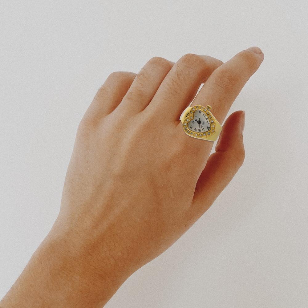 Vintage Valentine's Day Gift Mini Finger Watch Ring Personality Rings Jewelry Clock  Man