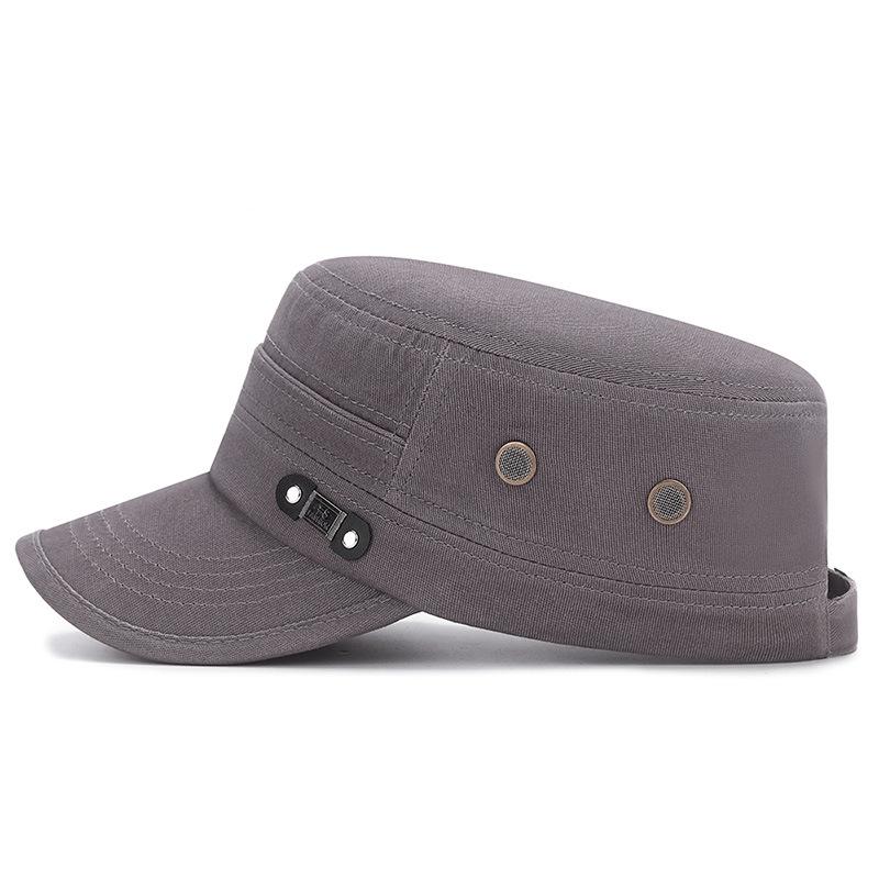 Men's Breathable Eye FS Label Flat Top Hat Outdoor Casual Mature Middle-aged Sunshade Hat