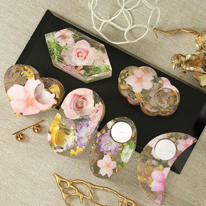 1Pcs Tealight Candle Holder Resin Molds,Silicone Candle Holder Molds for Epoxy Resin Casting,DIY Valentine's Day Gifts