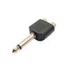 6.35/6.5 Mm Dual Lotus Male-to-Female Audio Splitter Adapter