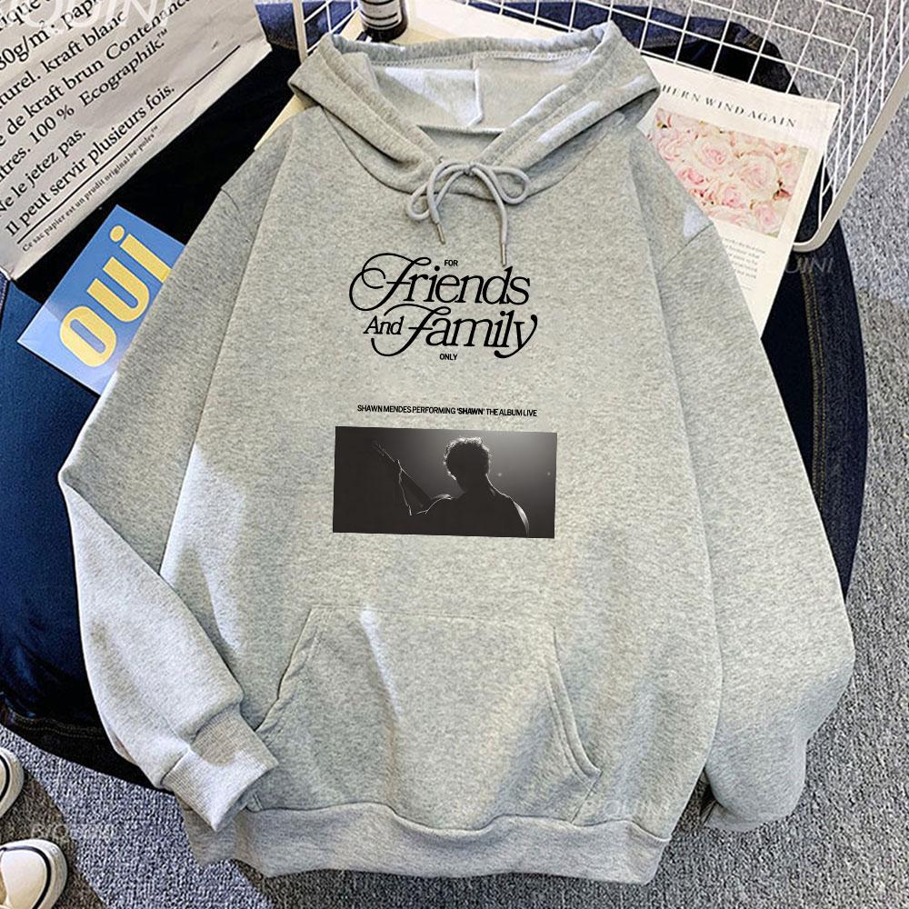 For Friends and Family Only Tour Hoodies Shawn Mendes Graphic Sweatshirts Streetwear Fashion Printing Singer Pullovers Hooded