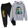 Ronaldo CR7 Imprimat Idol Fotbal Îmbrăcăminte Hanorac Copii Set 2 Bucăți Costum Pantaloni Copii Băieți Trening Îmbrăcăminte Fete Treninguri Sport
