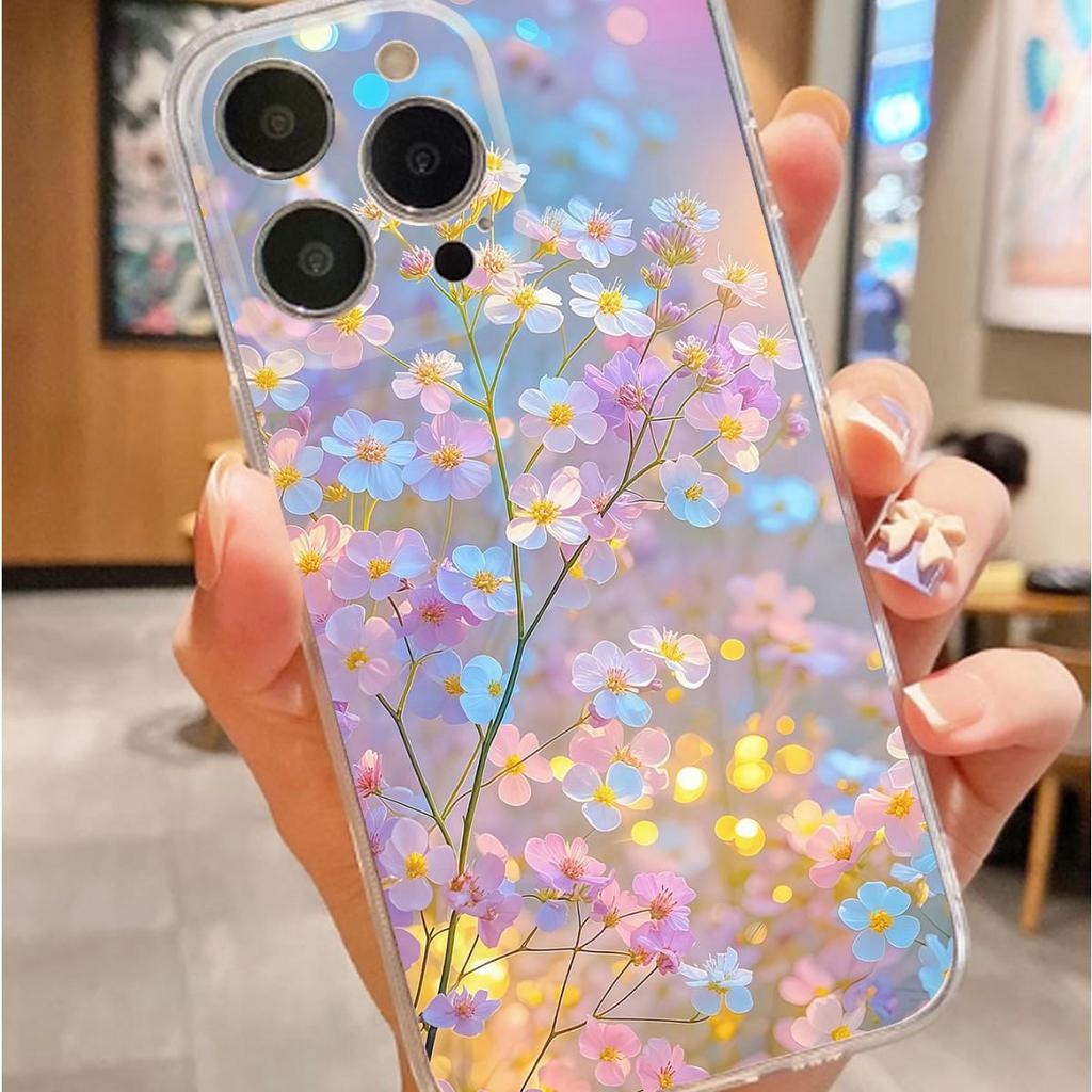 Floral Candy Color Clear Case for iPhone 14-17 Pro Max