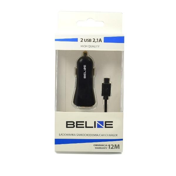 Ładowarka samochodowa 2,1A Beline USB-C/2xUSB Czarna