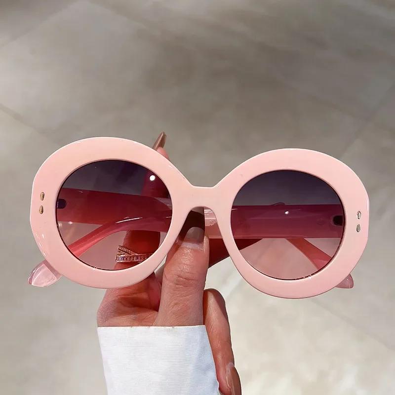 Oversized Round Sunglasses Women  Luxury Brand Design Vintage Windproof Oval Sun Glasses for Female Trendy Big Frame Shades