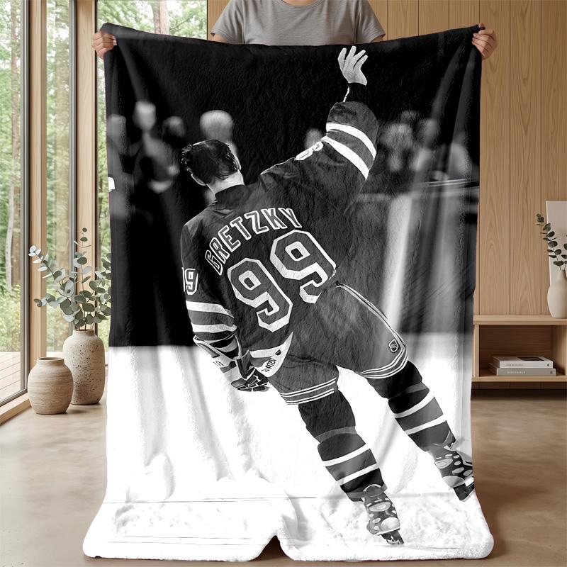 Wayne Gretzky Theme Blanket Soft Flannel Blanket Plush Throw Blanket Cozy Sofa Bed Blanket for Home Decor