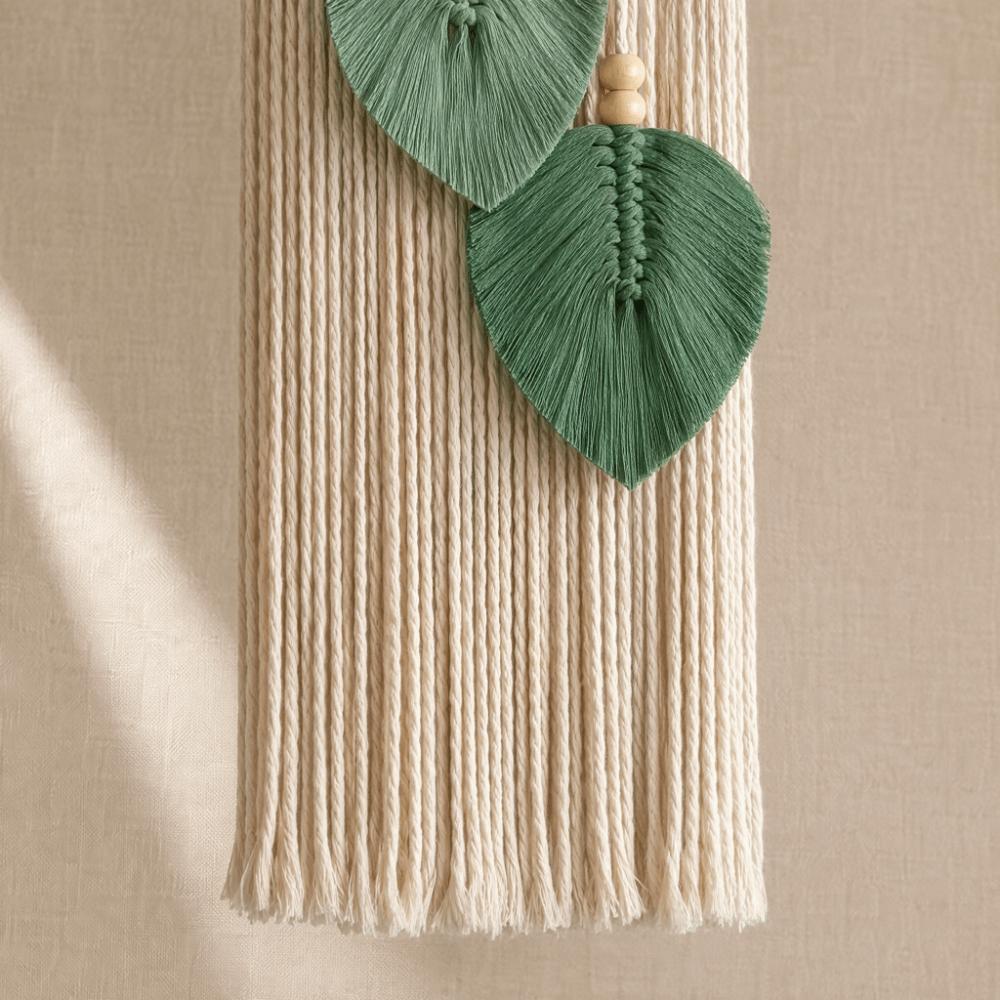 Cotton Woven Wall Art 7.87x25.98in Macrame Wall Art Chic Boho Wall Decor for Living Room