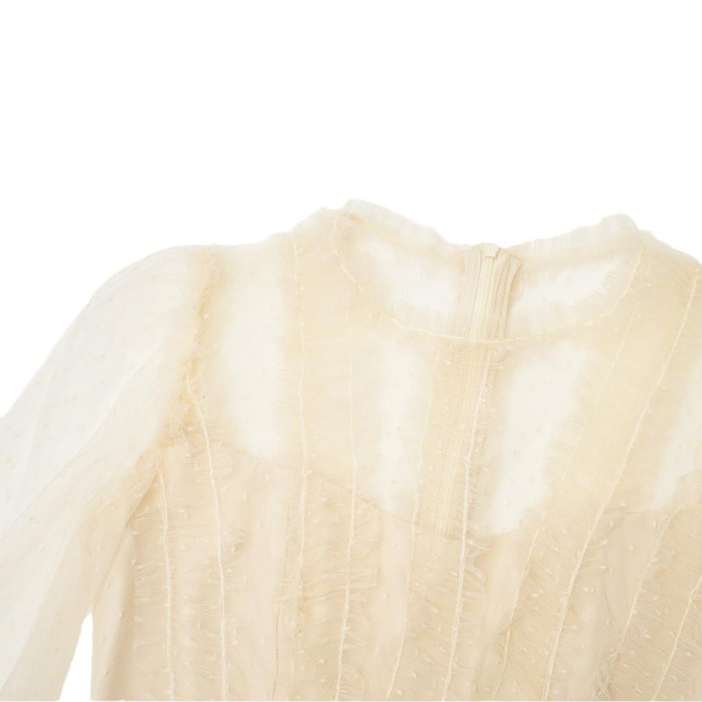 Neues Rundhals-Langarmkleid Taillenbetonendes Feenkleid Brautjungfernkleidung Schwesterkleidung Mittellanges und Langes Kleid