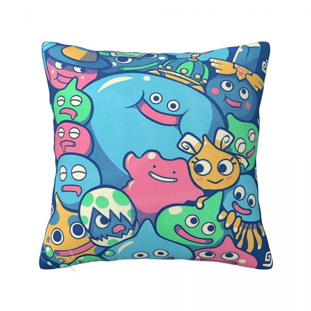 D-Dragon Quest Slime Pillow Case Cushion Cover Square Custom Diy Pillow Cover Fashion Pillowcases For Living Room Chair