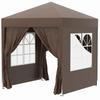 2x2m Pop-Up Gazebo, with Curtain Walls and Windows, Coffee