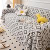 Sofa Cover Backrest Towel Checkered Jacquard Double-sided Velvet Autumn Winter Thickened Cream Colored Dust-proof Blanket Full
