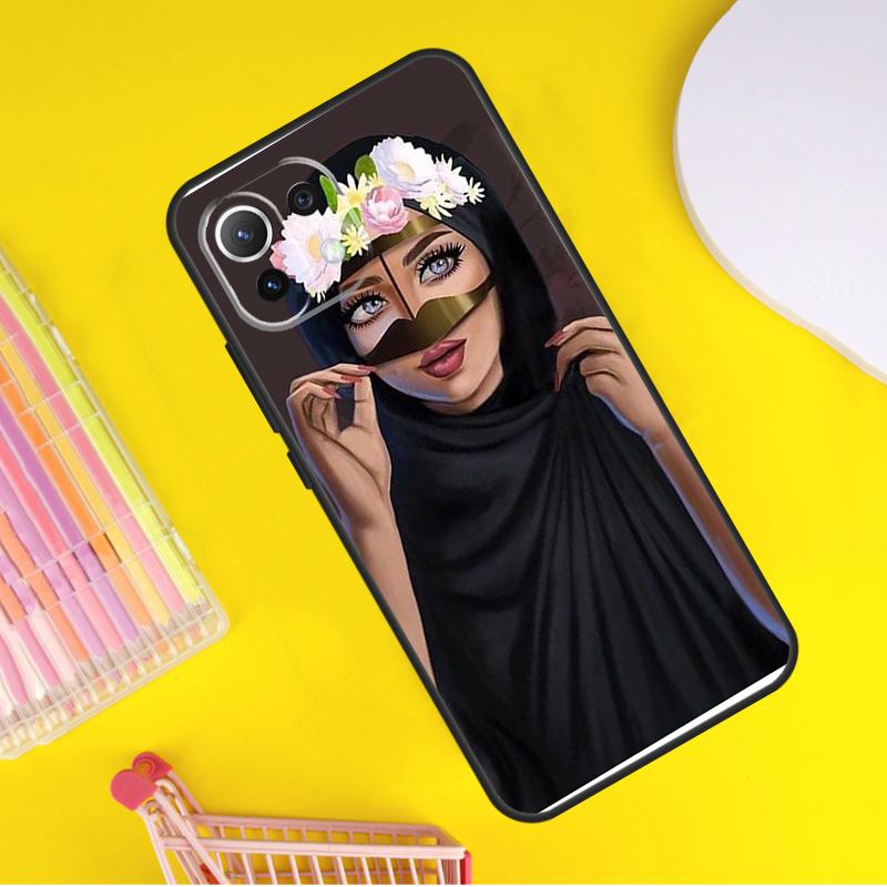 Islamic Arabic Hijab Girl Cover For Xiaomi 14 13 Ultra 11T 12T 13T 14T Pro POCO X7 Pro X3 X5 F3 F5 F6 M6 X6 Pro Case
