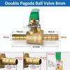 Brass Ball Valve 3/8'' 1/4'' 1/2" Male To Female Thread Connector Joint Copper Pipe Fitting Coupler Adapter 8/10/12mm Hose Barb