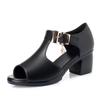 20 Summer New Fish Mouth Fashion Casual Mom Coarse Heel Buckle Sandals Women's Large Size Mom Sandals Women's Shoes