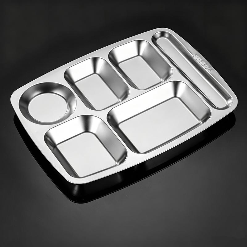 HUAIYI Stainless Steel Divided Meal Tray