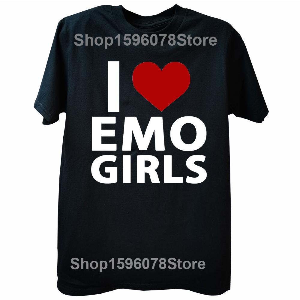 I Love My Super Hot Emo Girlfriend T Shirts Hip Hop Cotton Streetwear Short Sleeve Birthday Gifts I Love My Emo Gf T-shirt Men