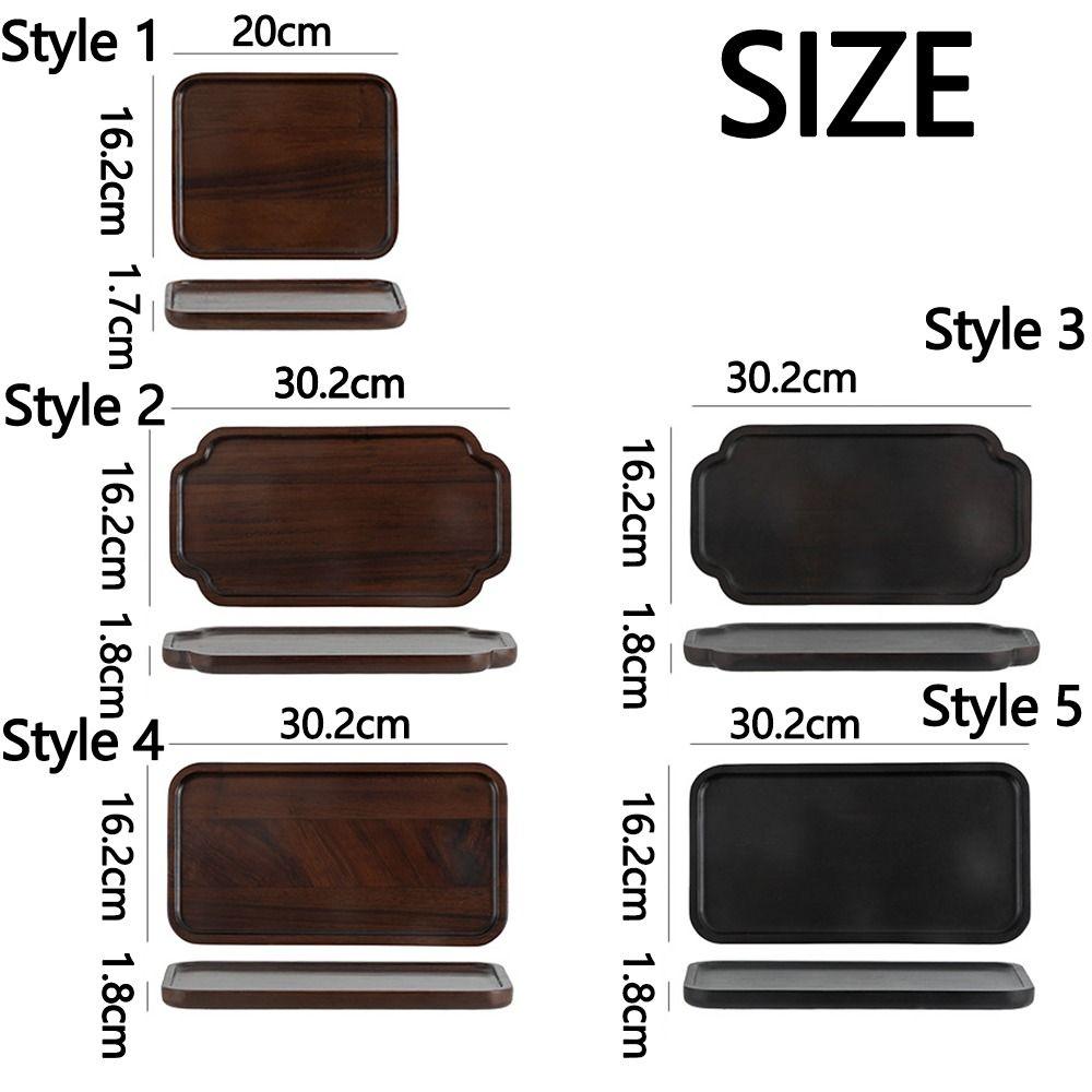 Solid Wood Black Walnut Tea Tray Household Kitchen Serving Platter  Kitchen Supplies