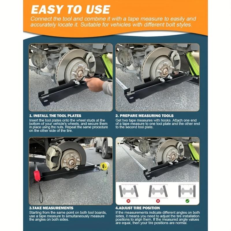 2pcs Iron Wheel Alignment Tool Set For  Balancing And Positioning
