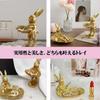 Akaaka Rabbit Ornament Accessory Antique Entryway Rabbit Jewelry Case Tray, Style, Gold, Decoration, (Standing)