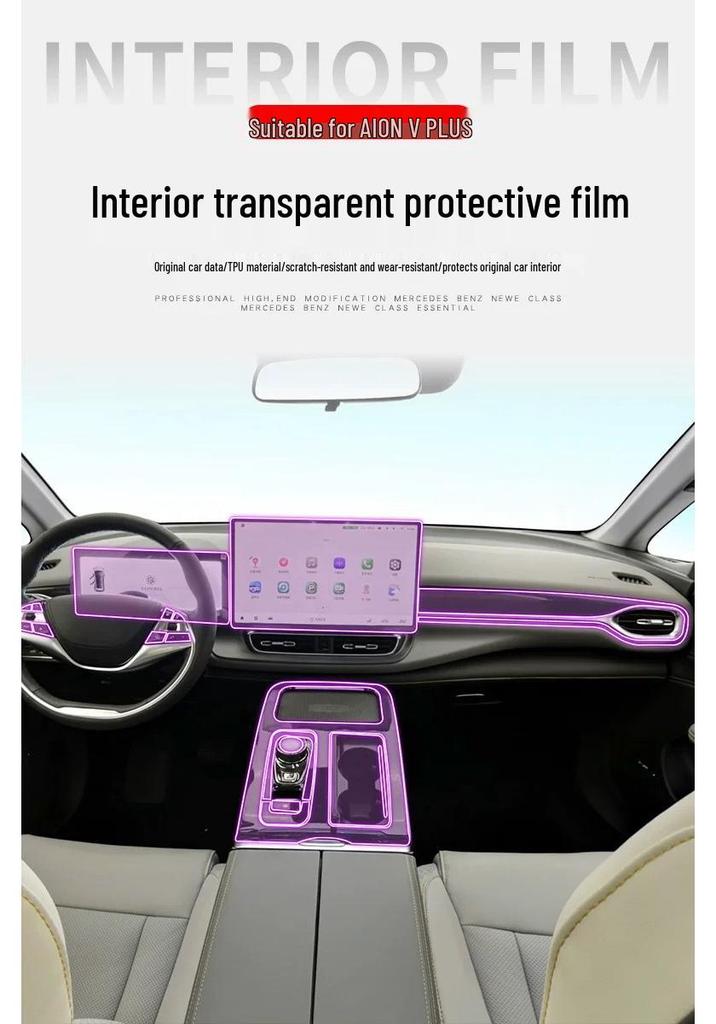 Transparent TPU Interior Film for 2021-2025 GAC Aion V Plus Console and Door Panels