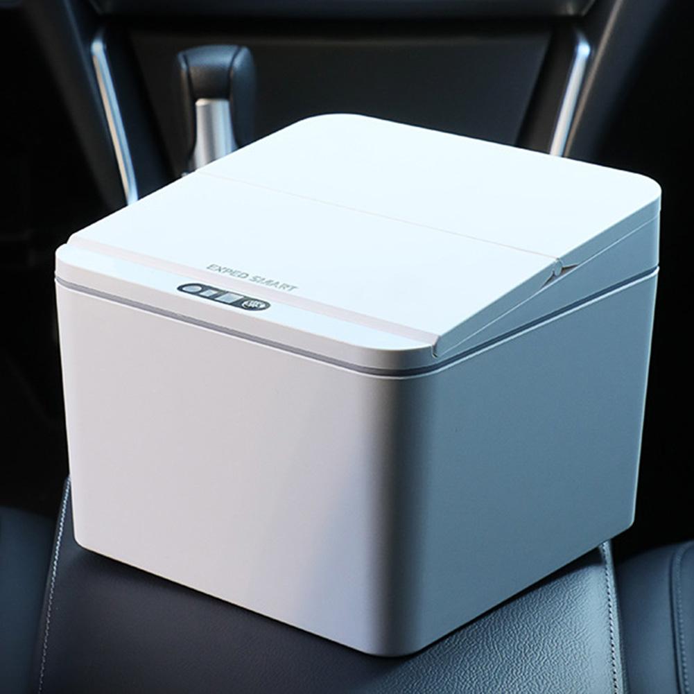 Electric Sensor Desktop Trash Can Portable Automatic Garbage Bin with Lid 4L Storage Bucket Battery/Rechargeable for Car Outdoor