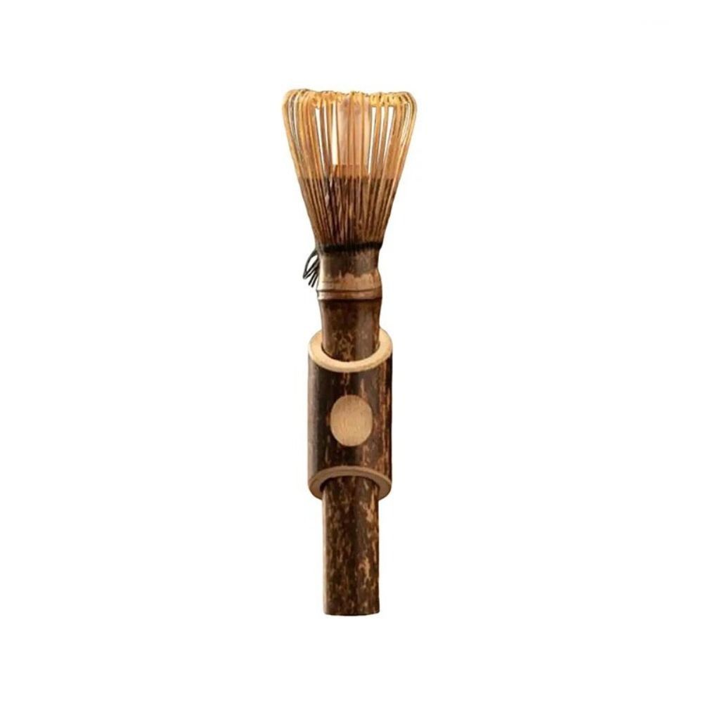 Japanese Style Matcha Whisk with Long Handle Portable Handmade Handcurled Bamboo Tea Whisk Stirring Brush Traditional