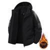 Men's Hooded Cotton Jacket - Windproof, Thickened, Three Stripes, Plus Velvet, Large Size Outerwear for 2025 Autumn/Winter.