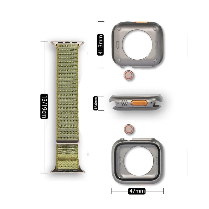 Nylon Strap+Case For Apple Watch Series11 10 46mm 9 8 7 41mm/45mm Glass+Full Cover Bumper For Iwatch 6 5 4SE 44mm 40mm Bracelet