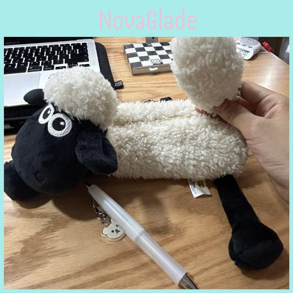 Shaun The Sheep Plush Animal Pencil Pouch Soft Fabric Stationery Storage For Children