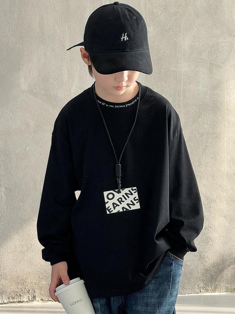2025 Boys' Comfortable T-Shirt Sweatshirt - Stylish Autumn/Spring Wear for Big Kids
