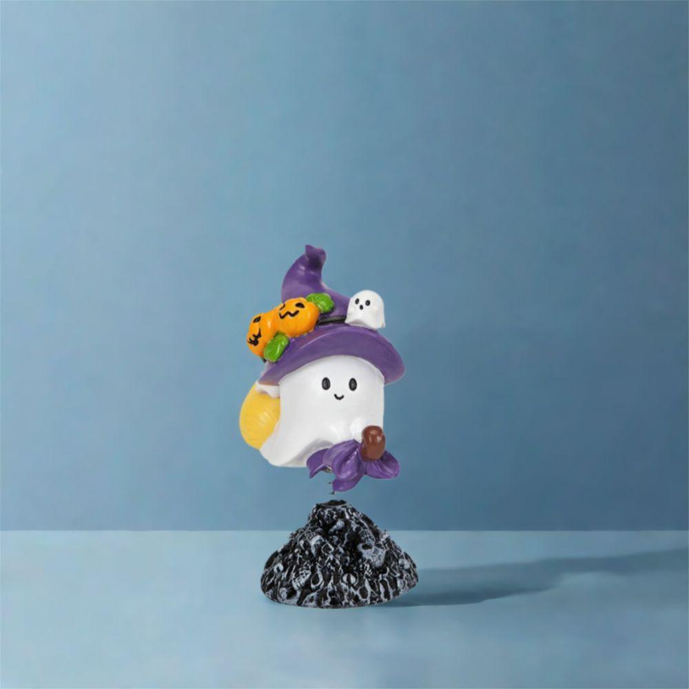 Resin Ghost Art Sculpture Cartoon Ghost Figurine Ornament Halloween Ghost Statue  Bookshelf