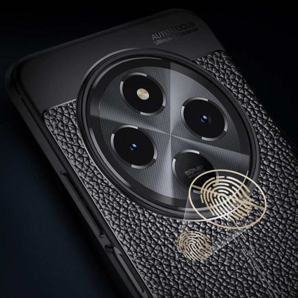 For Xiaomi Poco C75 4G/Redmi 14R 5G/14C 4G Case Litchi Texture TPU Flexible Phone Cover,Black