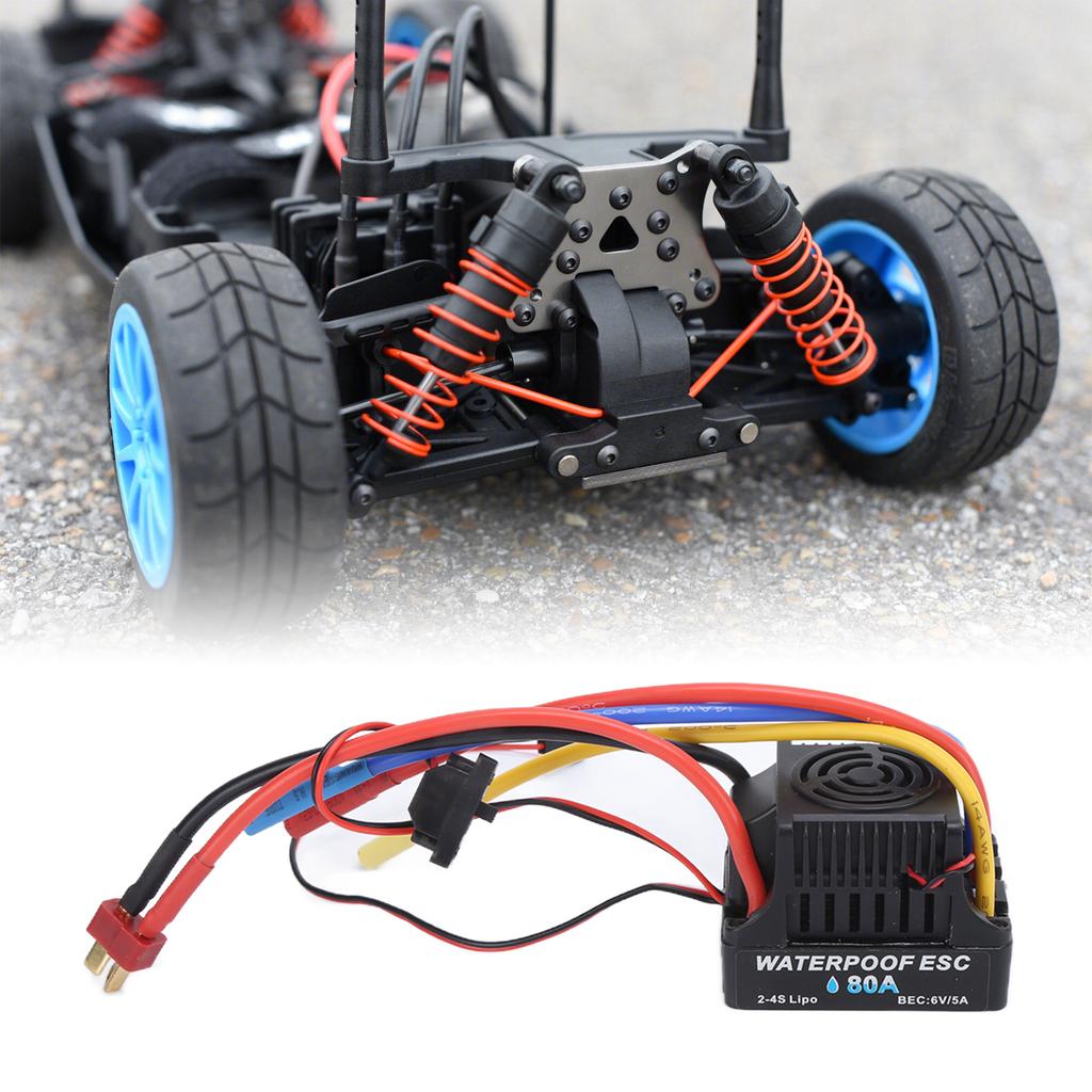 Electronic Speed Controller 80A ESC Waterproof Brushless Heat Dissipation ESC for 1/8RC Car