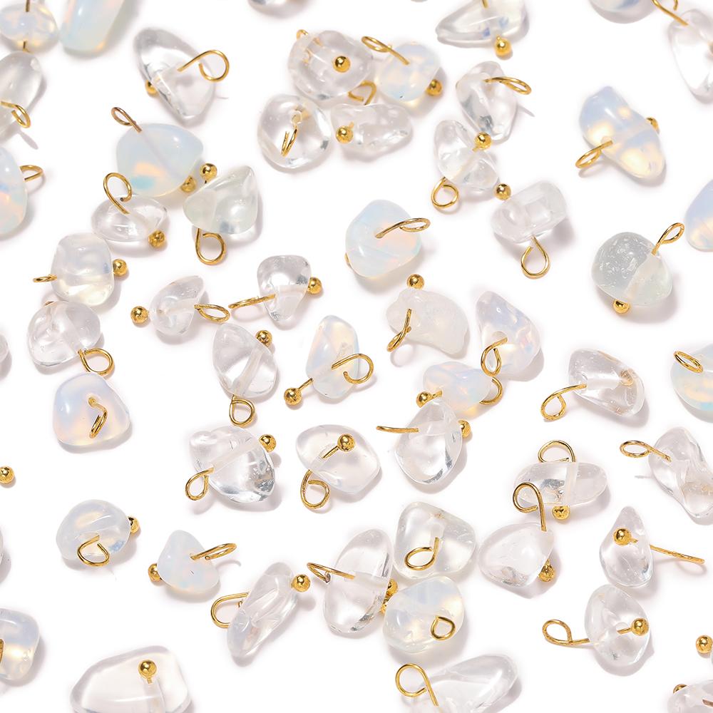 5Pcs Irregular Natural Stone Bead Pendant Multicolor 3-20mm Broken Stone Pendant Nine Needle Pin for Necklace DIY Jewelry Making