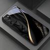 Silk Golden Line Black Phone Case For Samsung Galaxy Note 10 20 A 06 A07 12 A13 A14 A15 A16 A17 A22 A23 A24 A25 A26 Glass Cover