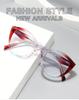 Women's Cat Eye Anti-Blue Light Glasses with Trendy Decoration and Flat Lenses