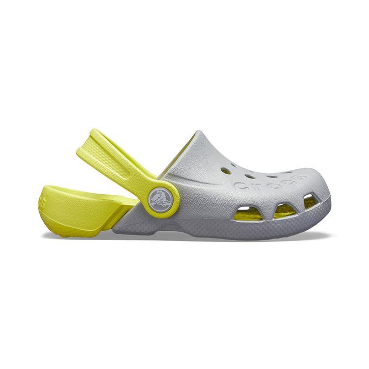 Crocs Zuecos Clásicos Electra Outdoor de Punta Cerrada Planos Zuecos para Niños Gris Verde 10400-06T