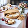 Wood Cheese Serving Platter Set, Complete with 3 Knives and 3 Bowls, Ideal for Entertaining, with Perfect Gift for New Home, Wedding, Bridal Shower