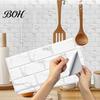 Waterproof Wall Stickers for Kitchen 6Pcs Marble Pattern Peel And Stick Backsplash, Brick Panels, Self Adhesive Modern Nordic Style Covering