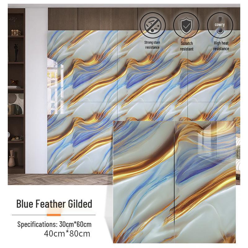 Waterproof Gold-Plated Imitation Tile Wall Sticker for Bathroom and Kitchen Renovation