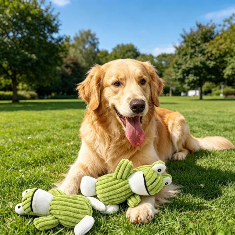 Frog Shaped Squeaky Dog Toys Plush Interactive Chew Toys for Small Medium Dogs To Relieve Boredom Dog Accessories