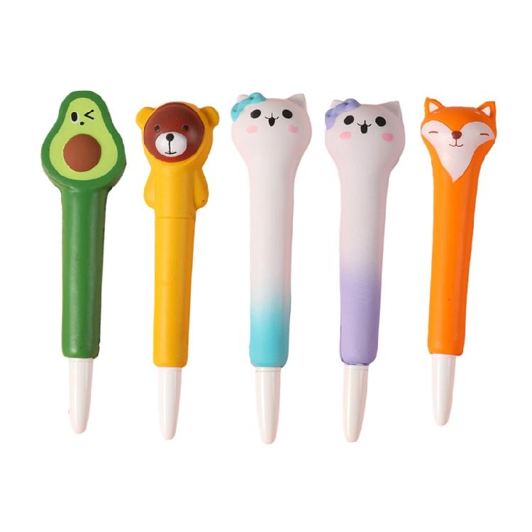5 Pcs Lovely Gel Pen Stress Relieve Neutral Pen Gift Pen Writing Pen Soft Foam Gel Ink Pen Journaling Pen for Student