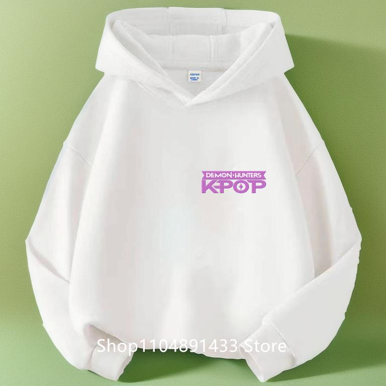 Kpop Dämonenjäger Kinder Logo Merch Hoodies Mädchen Jungen Sportliches Sweatshirt Langarm Lässiger Pullover ohne Kordelzug Hoodie