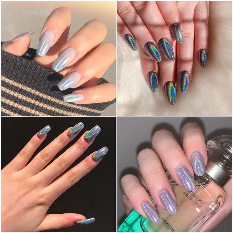 Laser Mirror Nail Glitter Powder Metal Dust Nails UV Gel Polish Pigment Gold Silver Nail Art Decorations Accessories