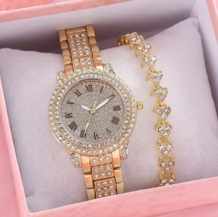 Cornucopia Watch Gypsy Women'S Watch Steel Belt Full Diamond Temperament Women'S Watch Strap Rhinestone Women'S Quartz Watch