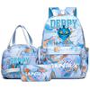 3Pcs/set Anime K-Pop Demon Hunters Printed Backpack Handbag Pencil Case for Teenager Student Bookbag Schoolbag Women Large Capacity Waterproof Bag