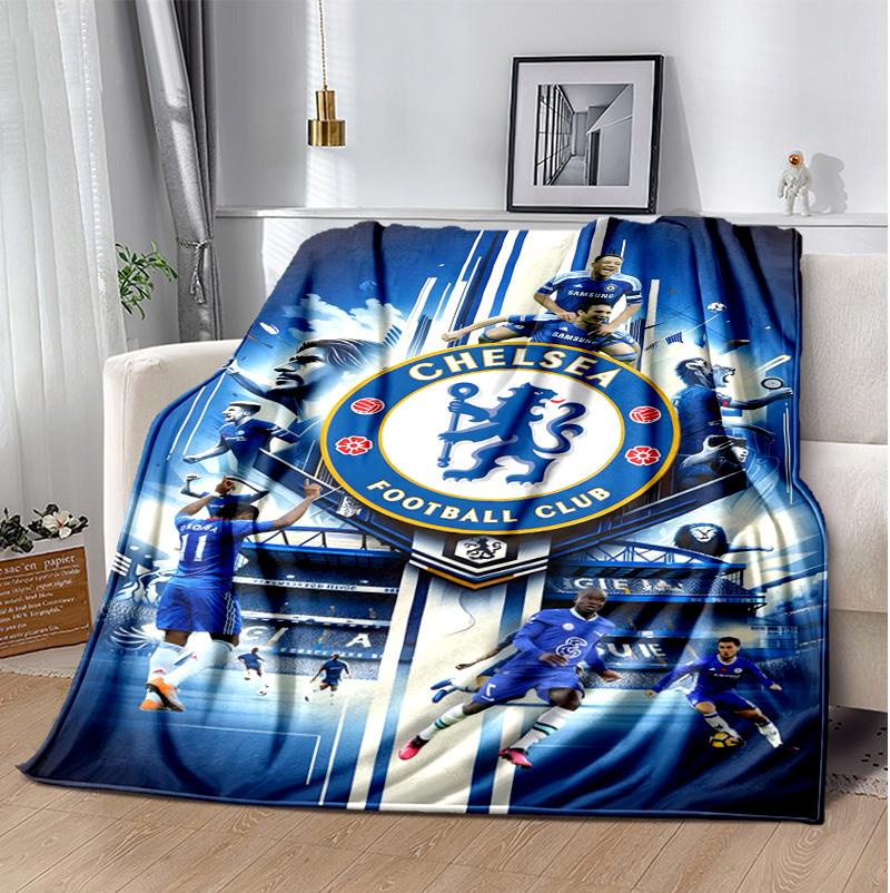 Chelsea Fc Flannel Blanket Soft Warm All-Season Throw, Design for Camping, Car Travel, Hiking Sofa, Bed, Office Perfect Gift for Parties