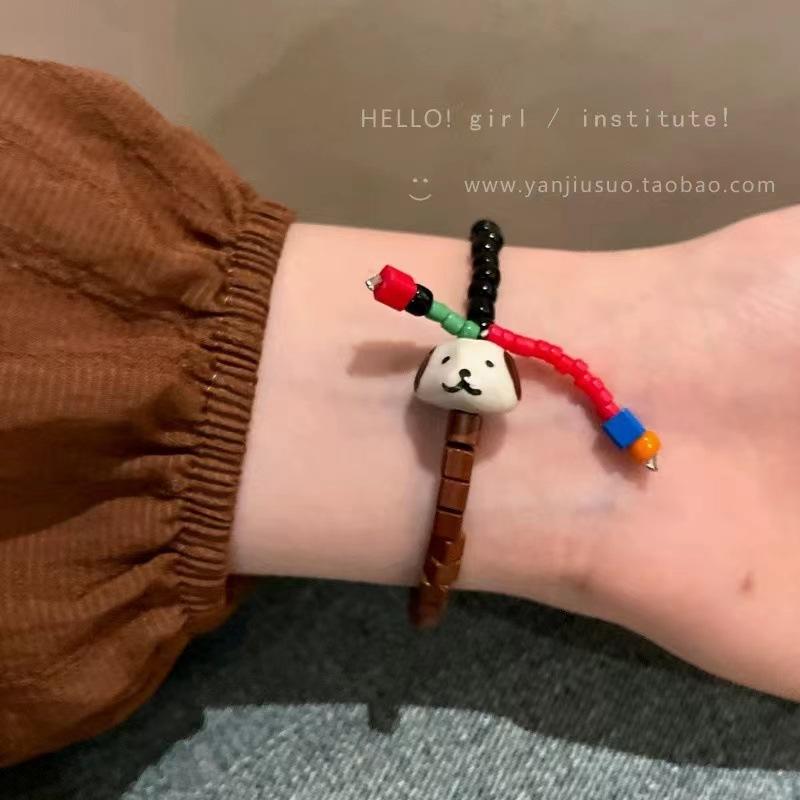 Summer Cute Cartoon Robot Colored Beaded Bracelet